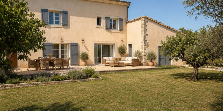 Mas entre ville et campagne + grand garage et annexes